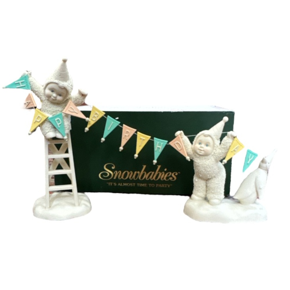 Authentic Department 56 Snowbabies “It's Almost Time to Party” rare collectible